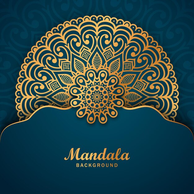 Vector hermoso fondo de mandala dorado de lujo