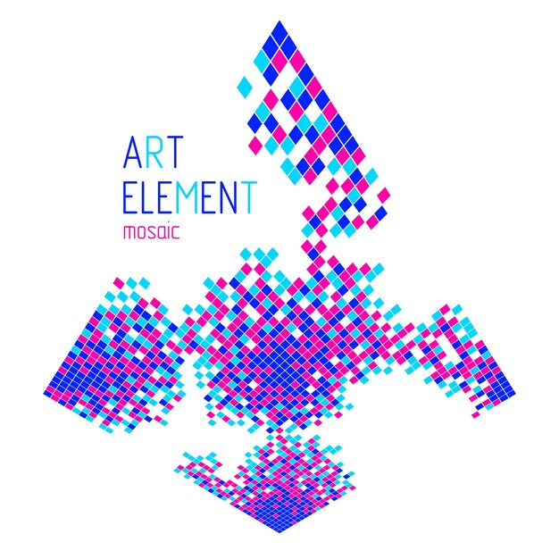 Hermoso fondo de mosaico vectorial 3d abstracto, ilustración geométrica artística como plantilla para su diseño con espacio de copia para título y texto. Utilizable para folleto, revista, anuncio, pancarta, afiche.