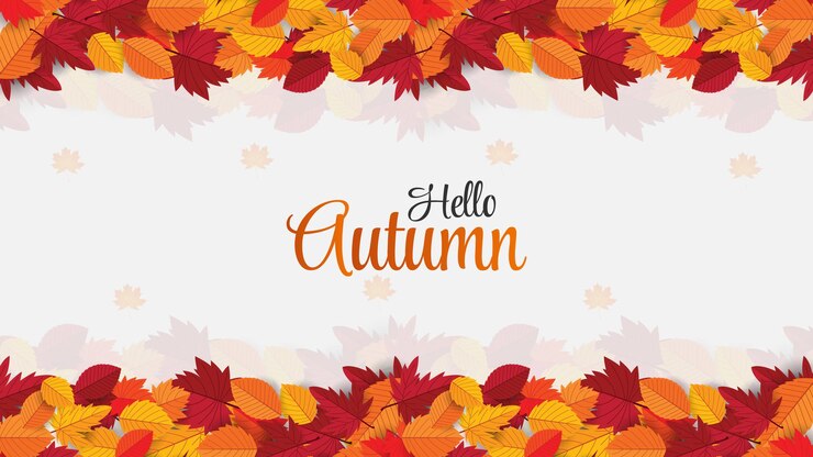 Hermoso fondo de otoño hola con hojas brillantes Vector Premium
