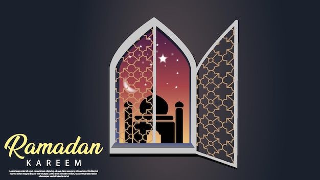 Hermoso fondo de Ramadán kareem con diseño de gráficos vectoriales de patrón