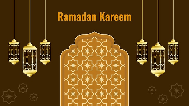 Hermoso fondo de Ramadán kareem con diseño de gráficos vectoriales de patrón