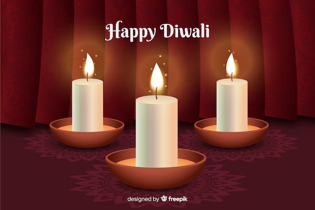 Vector hermoso fondo realista diwali