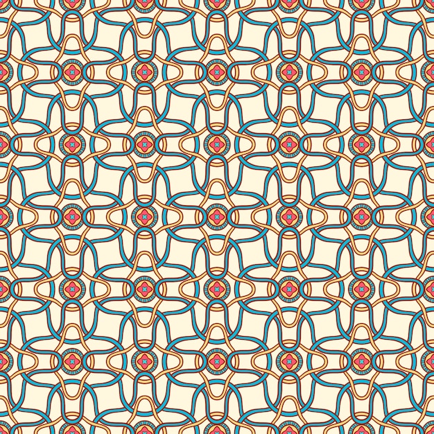 Hermoso fondo retro transparente con patrón abstracto con pequeñas flores y círculos