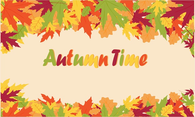 Hermoso fondo de vector de otoño con hojas de otoño