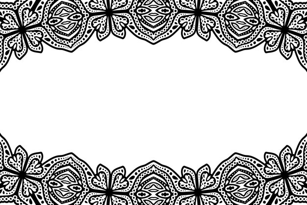 Hermoso fondo de vector tribal monocromo con espacio de copia en blanco