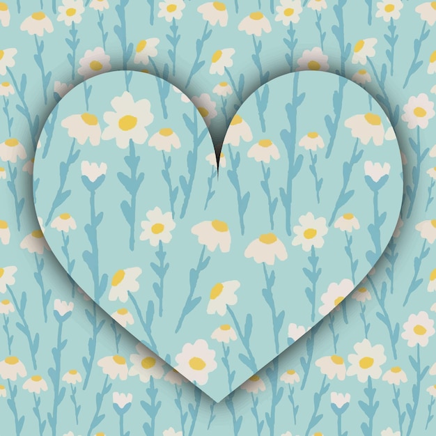 Hermoso fondo de verano con flores de margaritas patrón floral sin fisuras ilustración vectorial