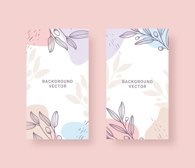 Hermoso fondo vertical botánico pastel