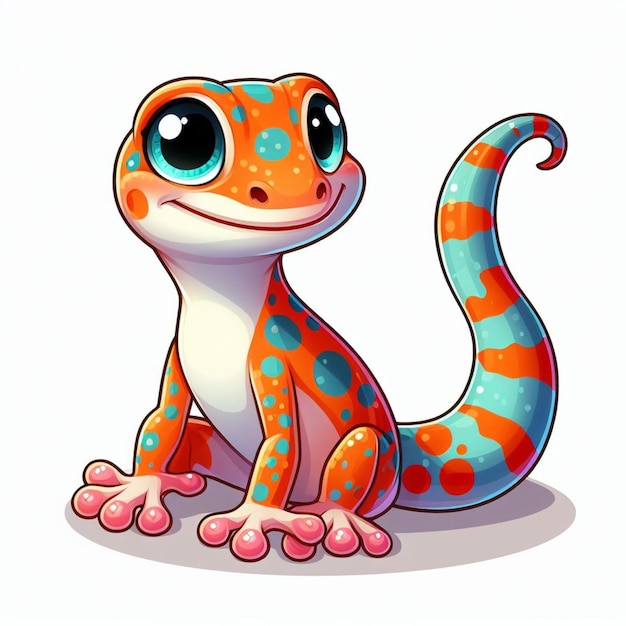 Vector hermoso gecko vector ilustración de dibujos animados