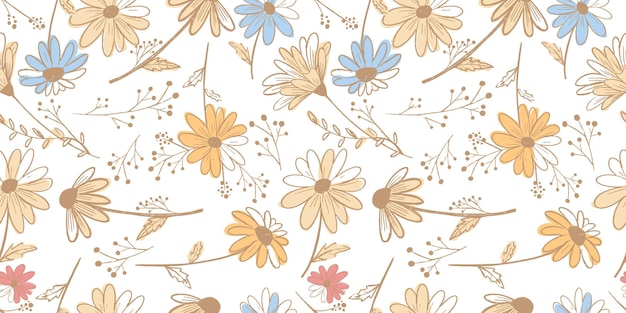 Hermoso y hermoso patrón de flores de primavera para papel pintado de tela y más