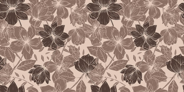 Hermoso y hermoso patrón de flores de primavera para papel pintado de tela y más
