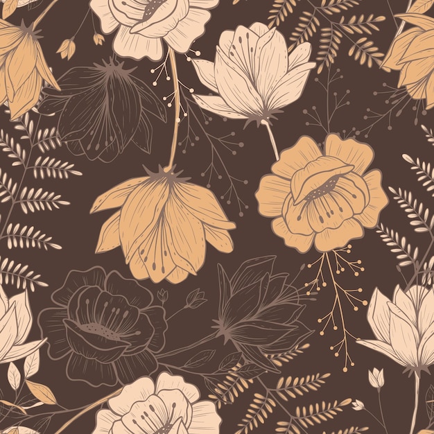 Hermoso y hermoso patrón de flores de primavera para papel pintado de tela y más