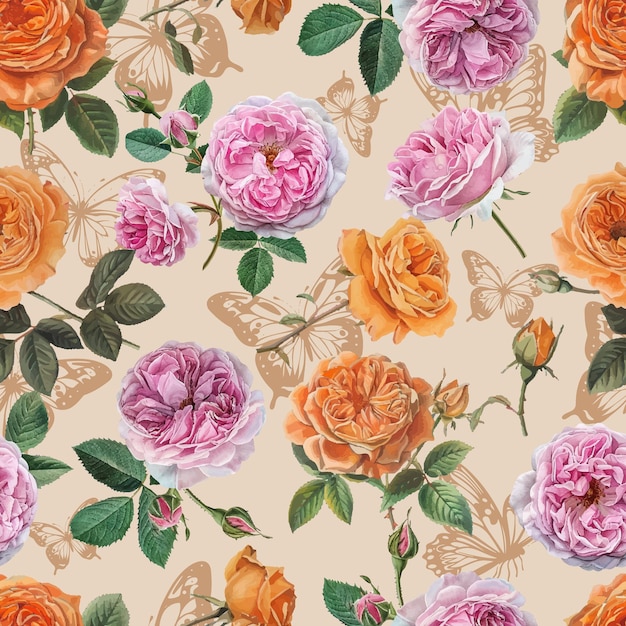 Hermoso y hermoso patrón de flores de primavera para papel pintado de tela y más