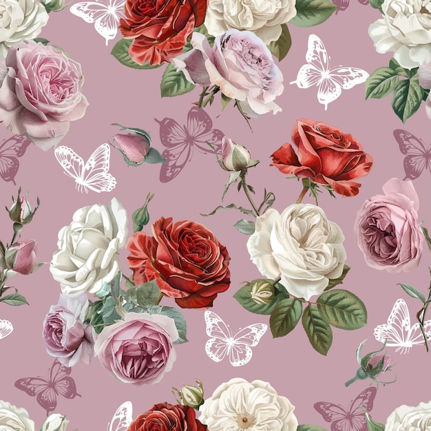 Hermoso y hermoso patrón de flores de primavera para papel pintado de tela y más
