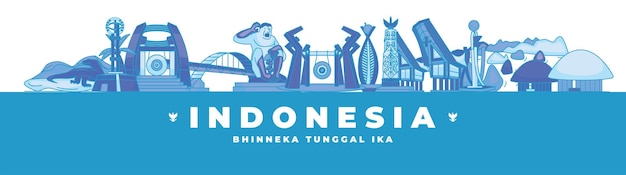 Hermoso hito de la ciudad de indonesia