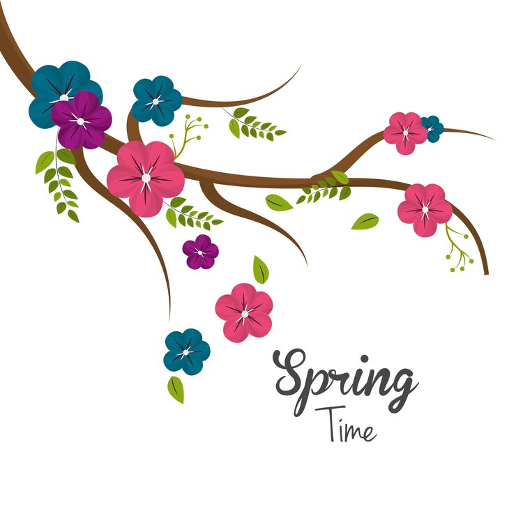 Vector hermoso icono de árbol de primavera