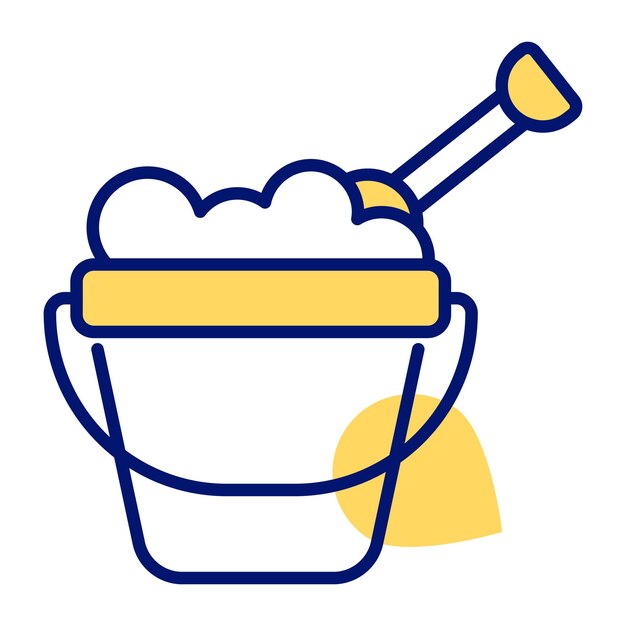 Un hermoso icono de diseño vectorial de balde de arena de cubo de arena