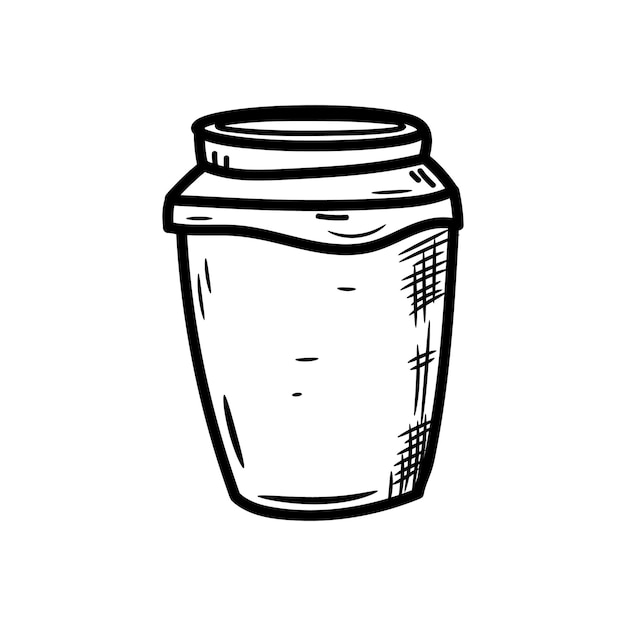 Hermoso icono de taza de moda dibujada a mano Boceto negro dibujado a mano