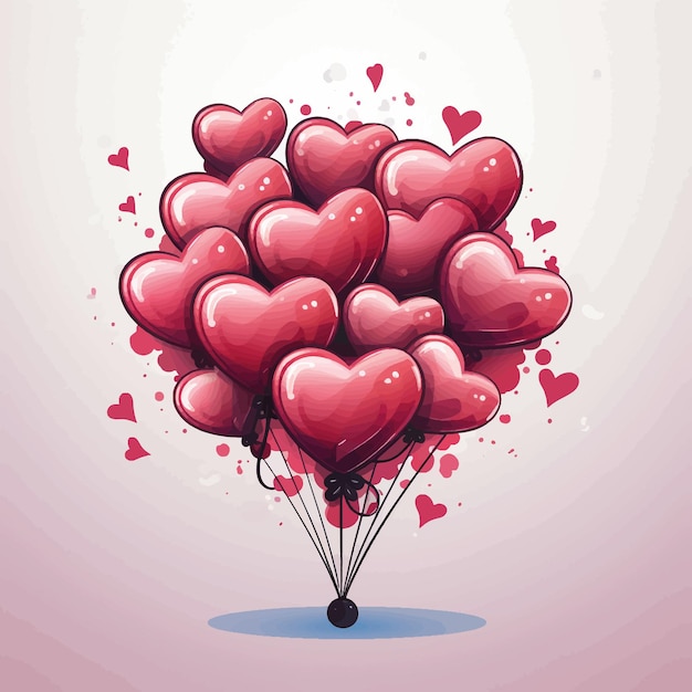 Hermoso icono vectorial con corazones