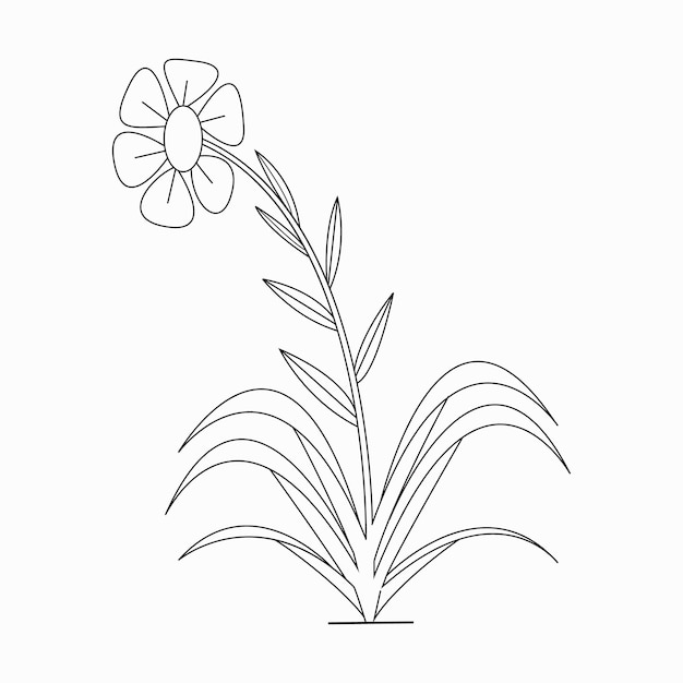 Hermoso libro para colorear de flores fáciles para niños en edad preescolar