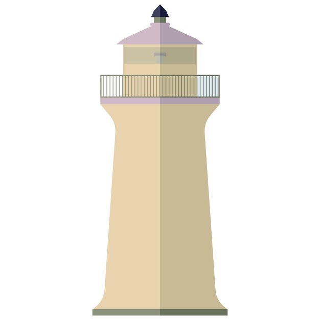 Un hermoso y lindo faro en estilo plano con ilustraciones.