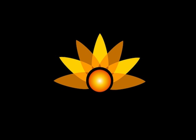 Hermoso logo naranja de flor o sol