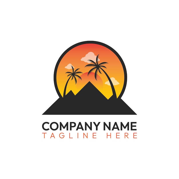 Hermoso logo de viaje a la isla