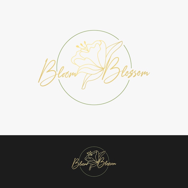 El hermoso logotipo de Bloom y Bloosom