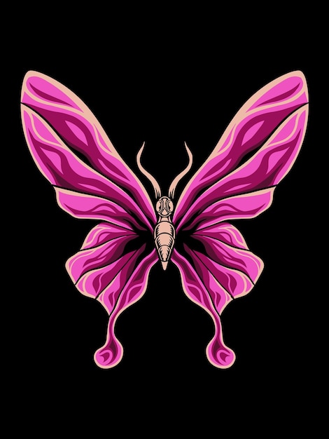 Hermoso y lujoso diseño de vector de mariposa editable en color