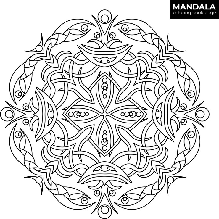 Hermoso mandala. En blanco y negro.