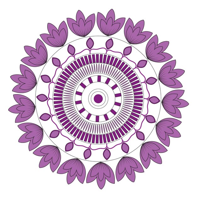 hermoso mandala colorido con ornamento floral mandala