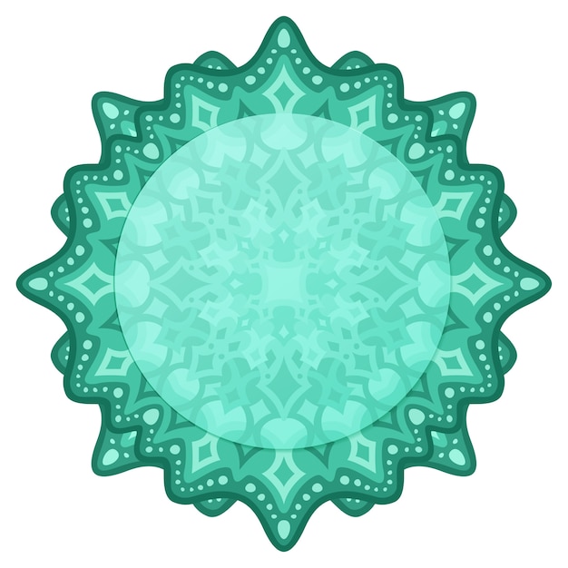 Hermoso mandala verde estilo oriental