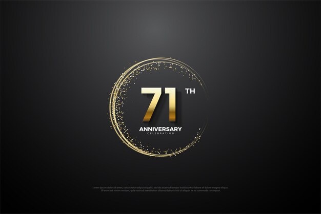 hermoso marco de brillo dorado para la celebración del 71 aniversario