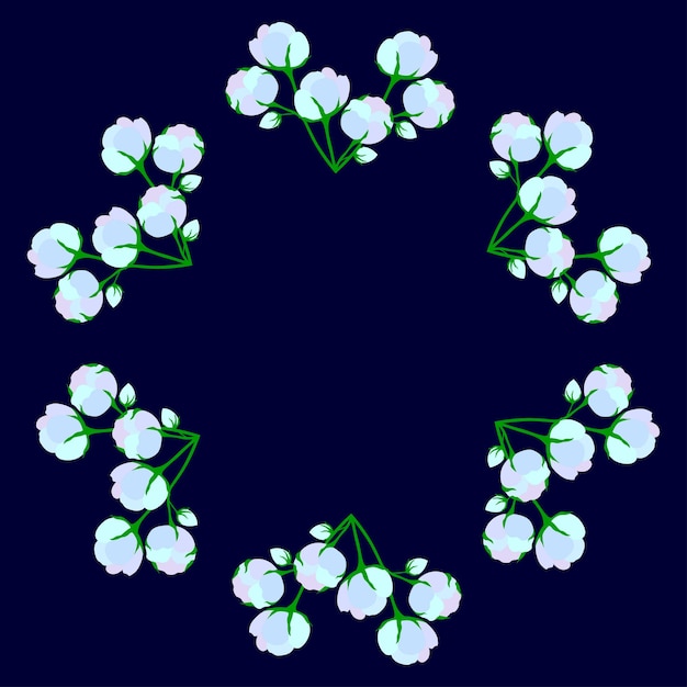 Hermoso marco composición flor de algodón