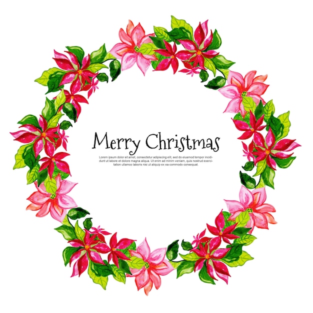 Hermoso marco floral de acuarela de Navidad