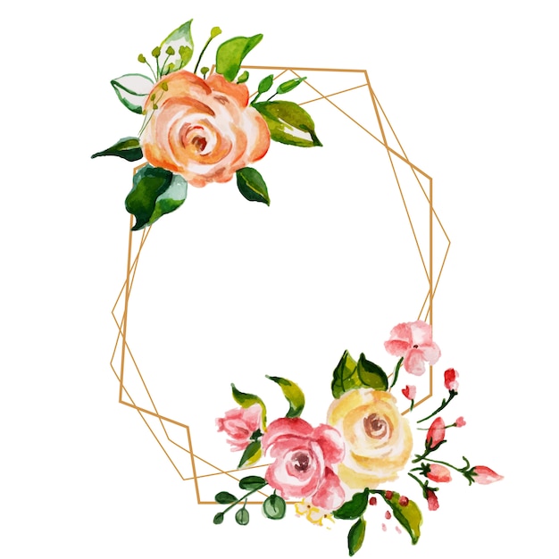 Hermoso marco floral acuarela