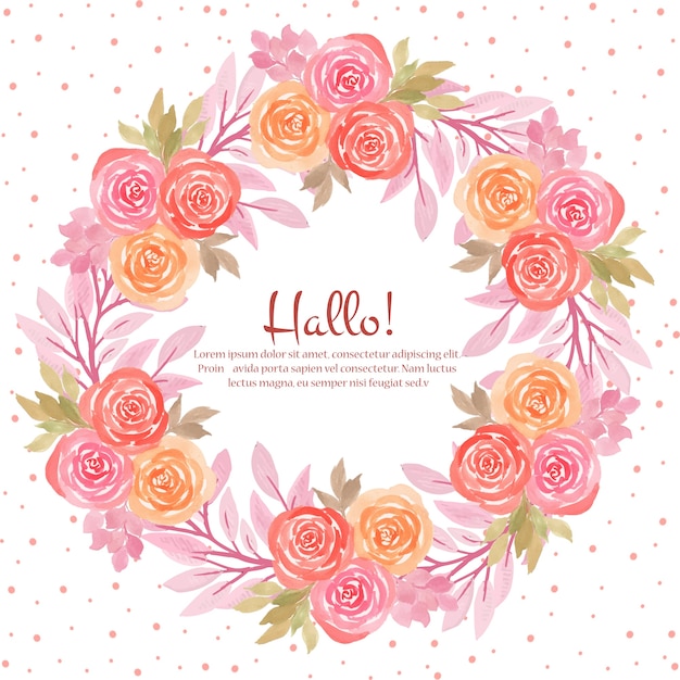 Hermoso marco floral acuarela