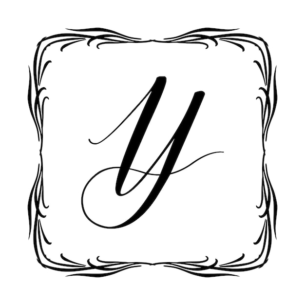 Hermoso marco de monograma vintage vector elemento de diseño caligráfico adornado ilustración vectorial