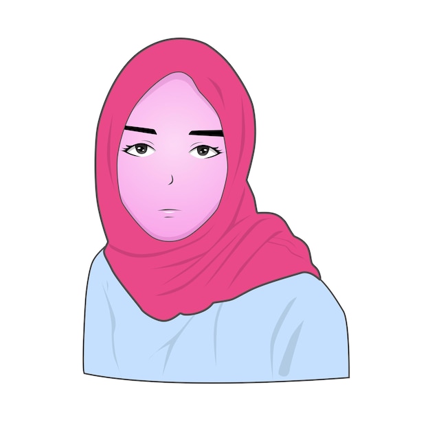 hermoso, mujer musulmana, vector