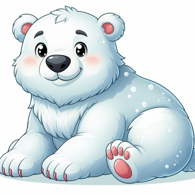 Vector hermoso oso polar vectorial ilustración de dibujos animados