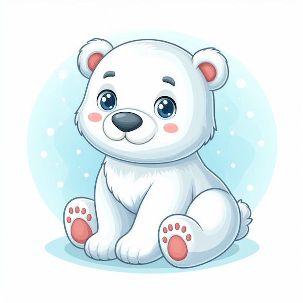 Vector hermoso oso polar vectorial ilustración de dibujos animados