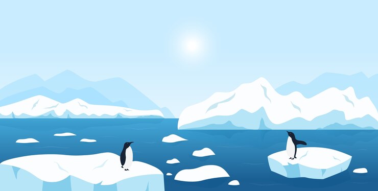 Vector hermoso paisaje ártico o antártico