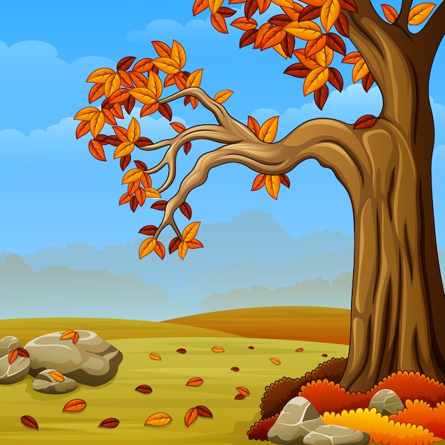 Vector hermoso paisaje de otoño