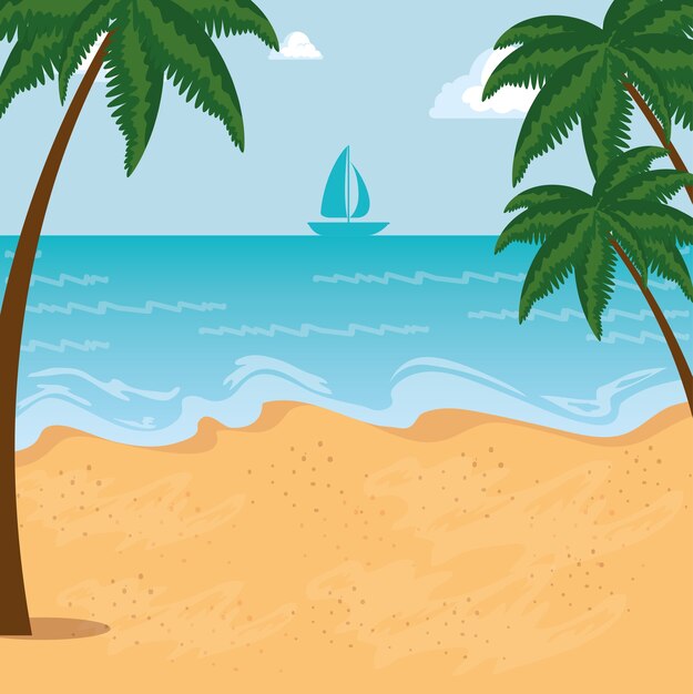 Hermoso paisaje de verano en la playa