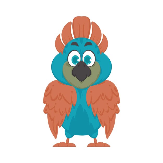 Un hermoso pájaro con colores brillantes y alegres Ilustración vectorial