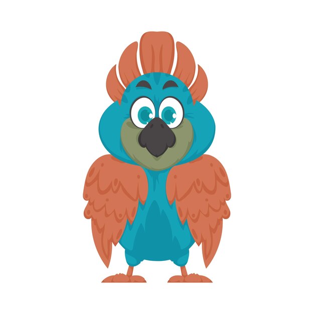 Un hermoso pájaro con colores brillantes y alegres Ilustración vectorial