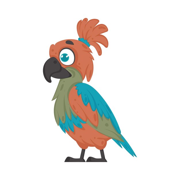 Un hermoso pájaro con colores brillantes y alegres Ilustración vectorial