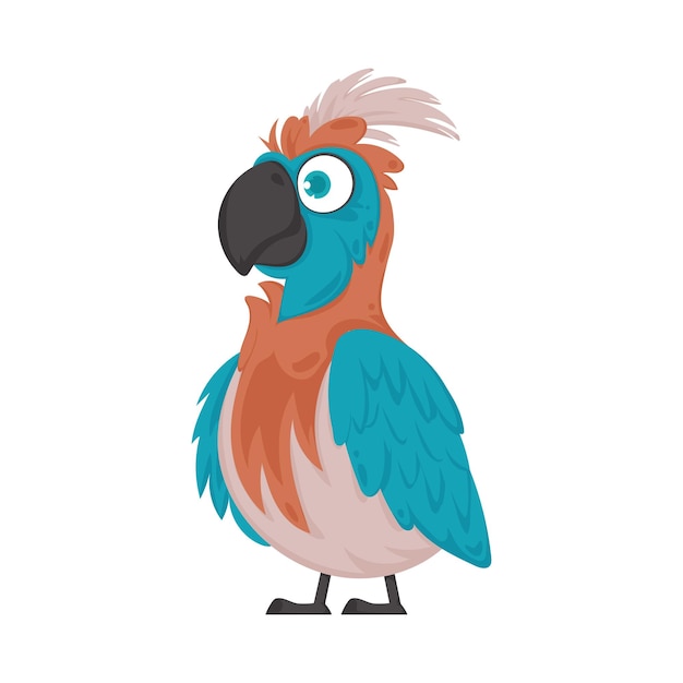 Un hermoso pájaro con colores brillantes y alegres Ilustración vectorial