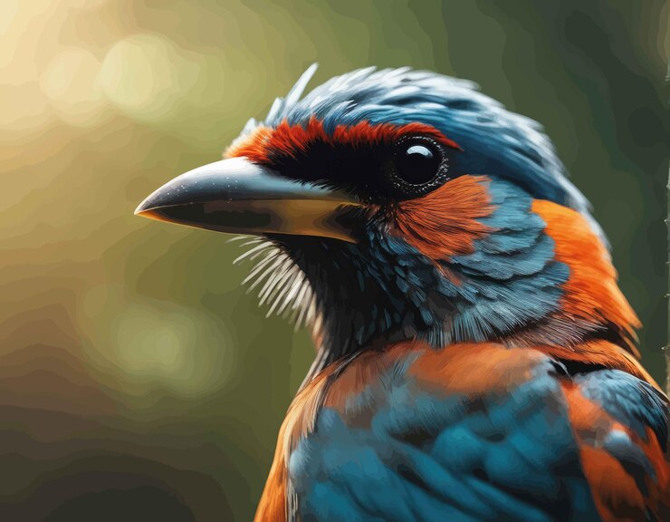 Vector hermoso pájaro en la naturaleza hermoso pájaro en la naturaleza vista cercana del pájaro