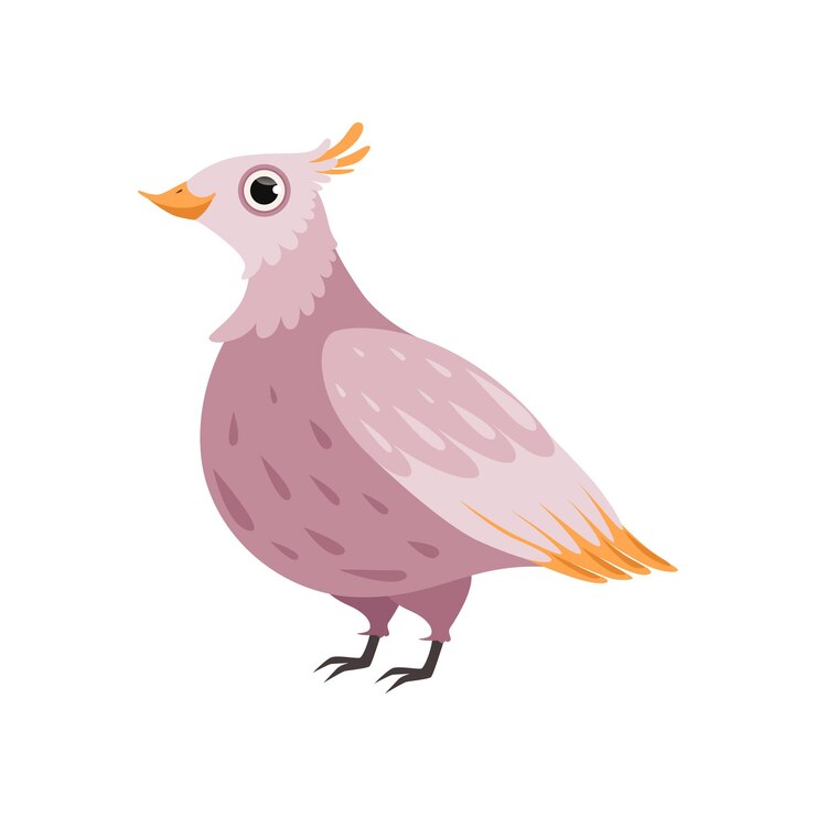 Vector hermoso pájaro rosa vector ilustración aislada sobre fondo blanco