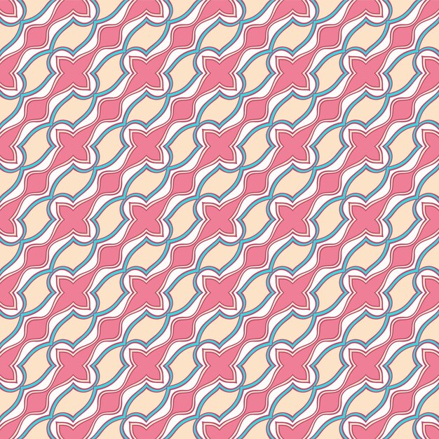 Hermoso patrón árabe simple rosa y azul transparente